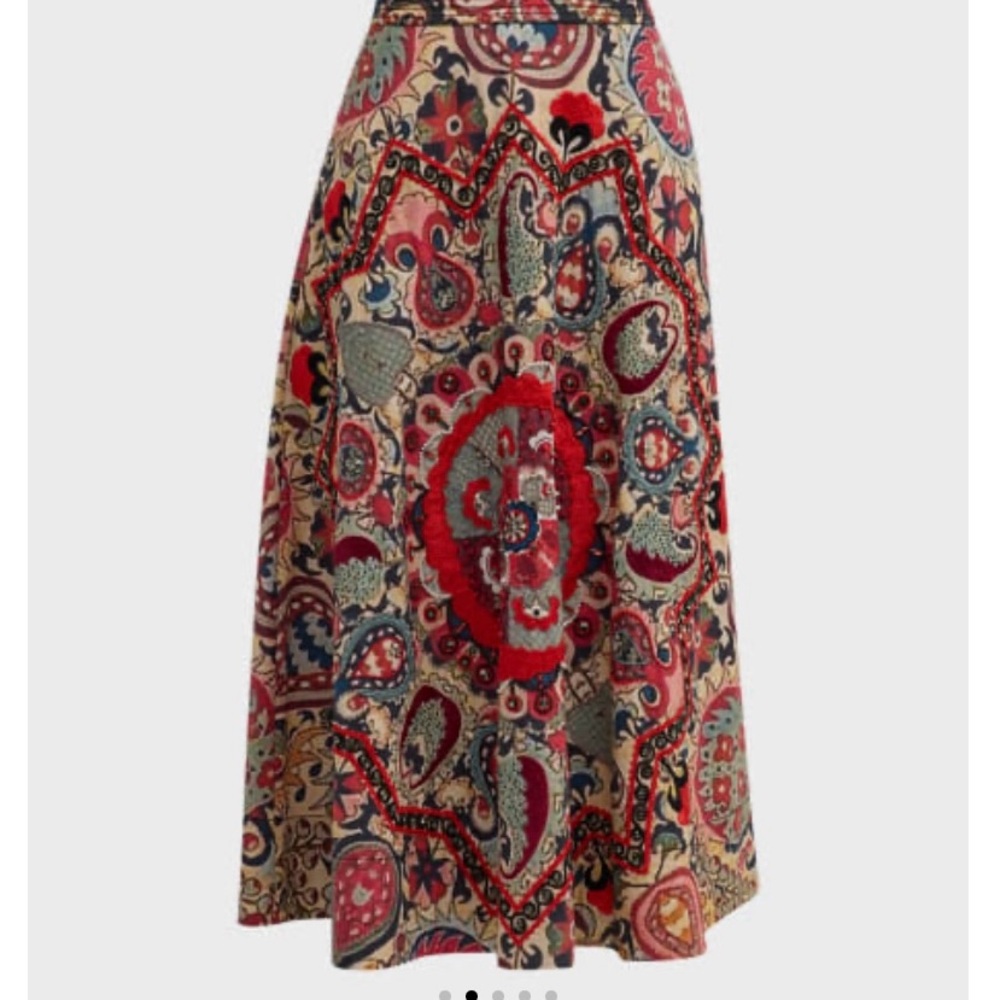 Figure Isla Printed Maxi Skirt with Embroidered Detail